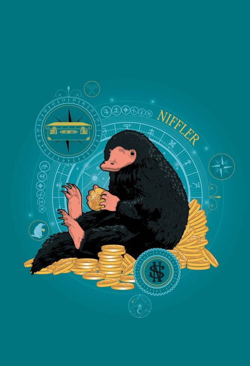 Вселенная Harry Potter/ Гарри Поттер Обложка для паспорта. Фантастические твари. Нюхль