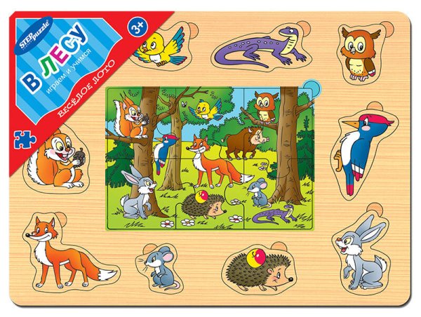 Игра из дерева "Весёлое лото. В лесу"