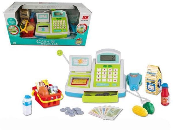 ИГРОВЫЕ НАБОРЫ "МАГАЗИН" (Рыжий Кот) Игровой набор. Касса-калькулятор "Свежие продукты" с акс.(25х13х13см) (Арт. 1976273)