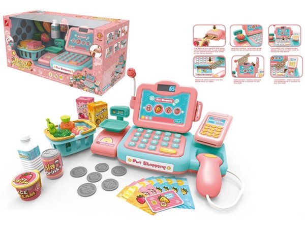 Игровой набор.Касса-калькулятор "ИГРАЕМ В МАГАЗИН-2"(25.5*15) с акс.(звук) ( Арт. ZY894461)