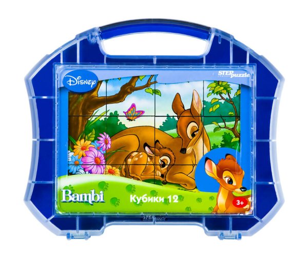 Кубики в чемоданчике (STEPpazzle) Бемби. 12 кубиков в чемоданчике