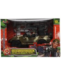 Набор солдатиков С ДЖИПОМ военные, с аксесс., кор.25*18*12см ИГРАЕМ ВМЕСТЕ в кор.36шт