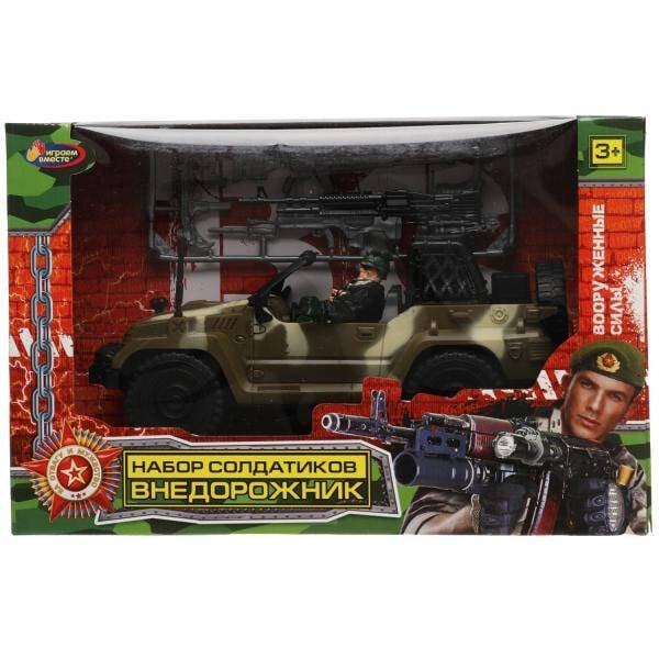 Набор солдатиков С ДЖИПОМ военные, с аксесс., кор.25*18*12см ИГРАЕМ ВМЕСТЕ в кор.36шт