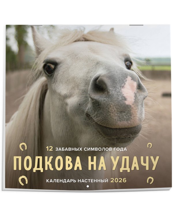 Подкова на удачу. 12 забавных символов года. Календарь настенный на 2026 год (300х300 мм)
