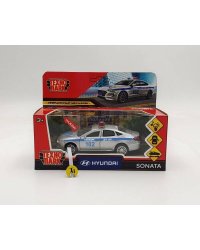 Машина металл свет-звук HYUNDAI SONATA ПОЛИЦИЯ 12 см, двер, багаж, ин, кор. Технопарк в кор.2*36шт