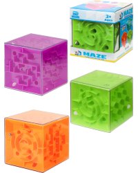 Головоломка.3D лабиринт (9,5х9,5х9,5 см, в коробке. 4 цвета микс) ( Арт. Y6457089)