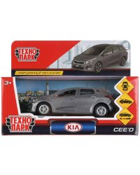 Машина металл "KIA CEED", длина 12см, открыв. двери, инерц., серый в кор. Технопарк в кор.2*36шт