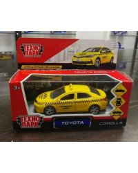 Машина металл TOYOTA COROLLA ТАКСИ, длина 12см, открыв. двери, инерц. в кор. Технопарк в кор.2*36шт
