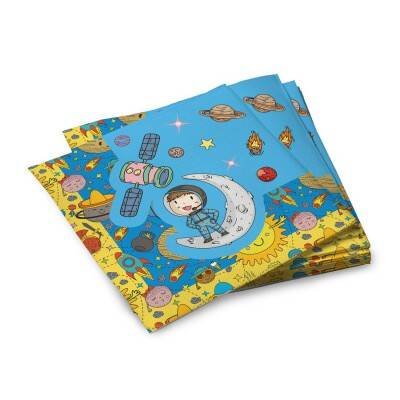 Салфетки бумажные трехслойные Космонавты 33*33 см, 20 шт
