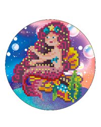 Алмаз. моз. круглая (блест), д.18 см, на картоне, с част.запол. (17цв) КРАСИВАЯ РУСАЛОЧКА. RDS18010