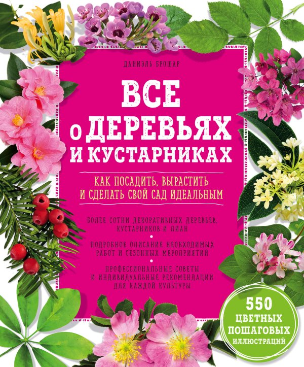 Обложка книги «Все о деревьях и кустарниках. Как посадить, вырастить и сделать свой сад идеальным» — Брошар Даниэль, ISBN 9785699618446