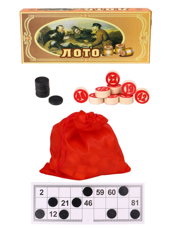 ЛОТО (Рыжий кот) Лото деревянное (23х9.5х4.5 см) в коробке (Арт. AN02557)
