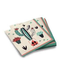Салфетки бумажные трехслойные Кактус-2 33*33 см, 20 шт