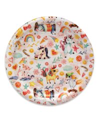 Тарелка бумажная  День единорожка (23 см, 6 шт) флоупак ФЛ-6238
