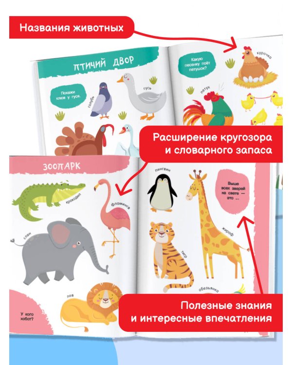 Животные. Первая книга: 100 картинок