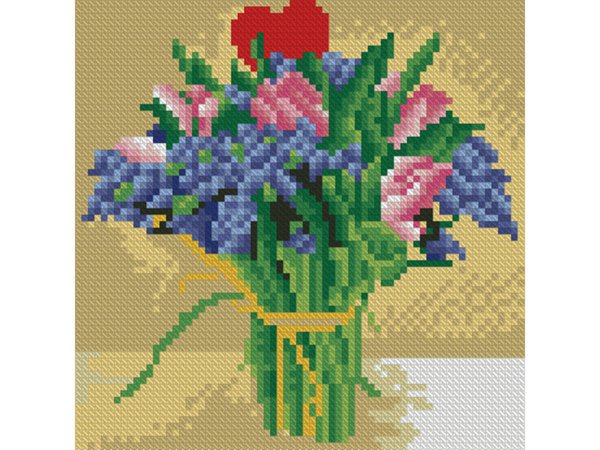 Блестящая (Рыжий Кот) Алмаз. мозаика 20х20 c подр., с полн. заполн. (блест.),22цв. СВЕЖИЙ БУКЕТИК. Арт. AS20033