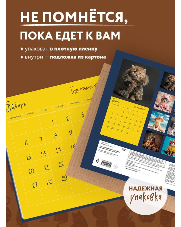 Будь котиком! Календарь котомана. Календарь настенный на 2025 год (300х300)