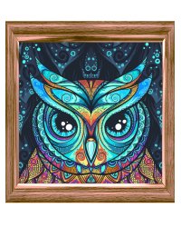 Алмазная мозаика (класс) 30х30 с подр., с полн.запол. Узорчатая сова (Арт. AC30023)