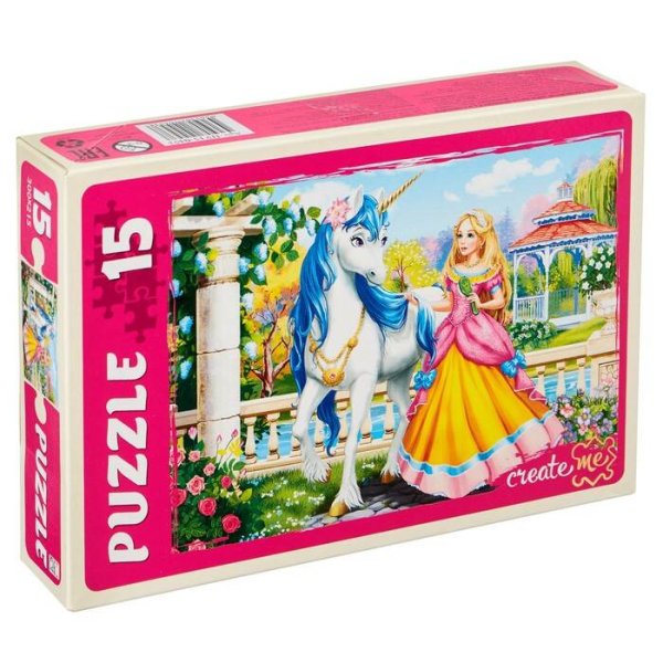 01. МАКСИ-ПАЗЛЫ 15 элементов (Рыжий Кот) 09. МАКСИ-ПАЗЛЫ 15 элементов. КРАСИВАЯ ПРИНЦЕССА И ЕДИНОРОГ (Арт. ПУ15-0453)