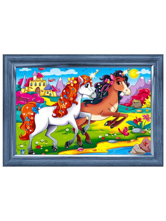Алмаз. мозаика (класс) 17х22 см, с подр., с полн. заполн.  (24цв.) ДРУЖНЫЕ ЕДИНОРОГИ (Арт. AC17056)