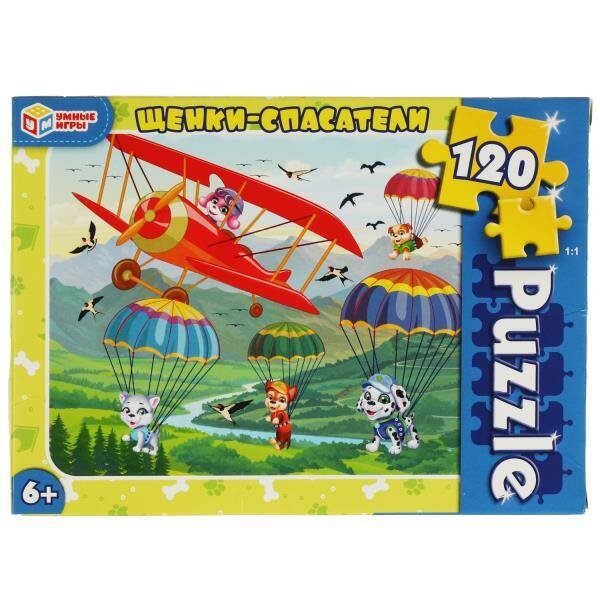 ПАЗЛЫ в коробке 120 деталей (Умка) Щенки-спасатели. Пазлы классические в коробке. Пазл 120 деталей. Умные игры в кор.64шт