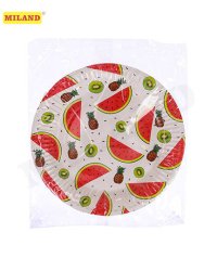 Тарелка бумажная Арбузы-киви (17 см, 6 шт) флоупак ФЛ-7476