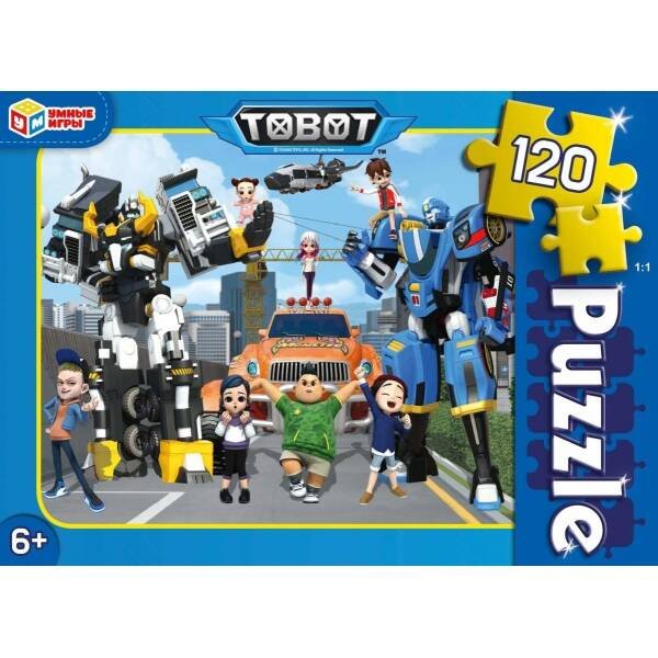 ТОБОТЫ. Пазлы классические в коробке. Пазл 120 деталей. Умные игры в кор.64шт