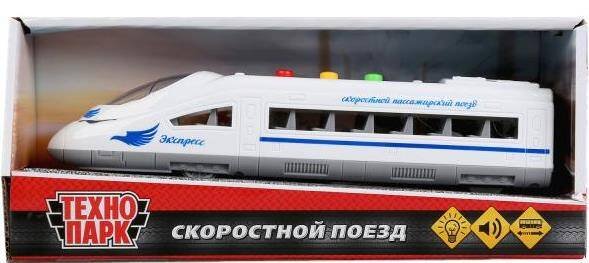 Машина на бат. свет+звук "СКОРОСТНОЙ ПОЕЗД" 21,5см, пластик, инерц. в кор. Технопарк в кор.2*48шт