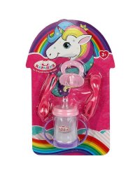 Набор аксессуаров 4 предмета: соска, бутылочка, ложка, вилка КАРАПУЗ в кор.2*48шт