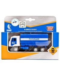 МАШИНА "ТЕХНОПАРК" ИНЕРЦ. КАМАЗ 65207 ПОЛИЦИЯ БОРТОВОЙ СО СЪЕМНЫМ ТЕНТОМ 12СМ В КОР. в кор.2*24шт