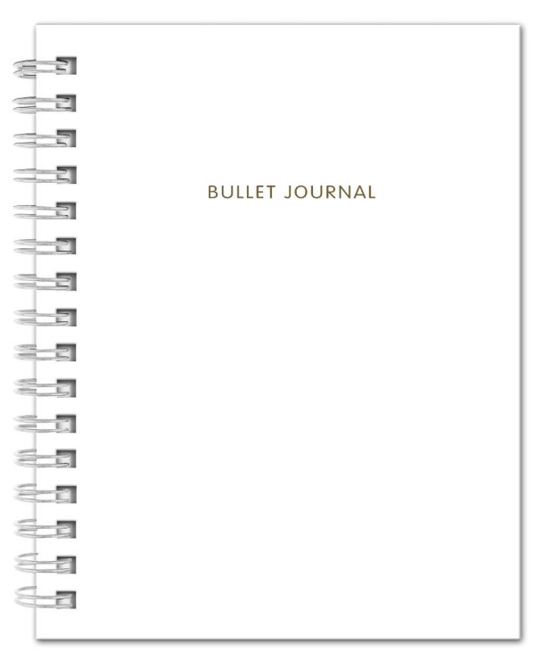 Bullet Journal (Белый) 162x210мм, твердая обложка, пружина, блокнот в точку, 120 стр.