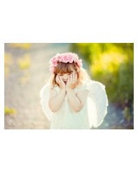 Алмаз. моз. (блест) 30х40 см c подр., с полн. заполн. (32цв.) Милый ангелочек (Арт. FS005)