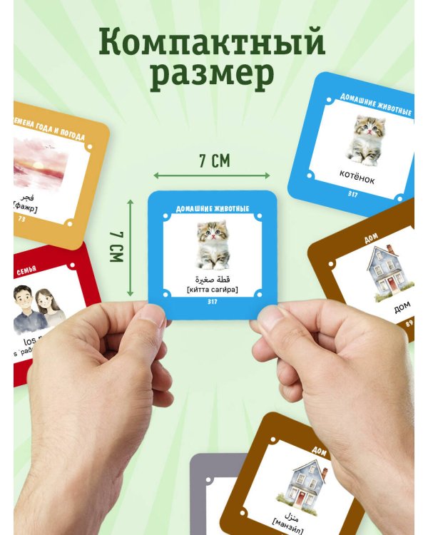 Карточки для запоминания арабских слов. Начальный уровень (набор 365 шт.)