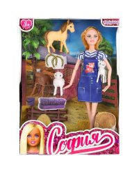 Кукла 29 см София, ферма, руки и ноги сгиб., акс, кор КАРАПУЗ в кор.2*30шт