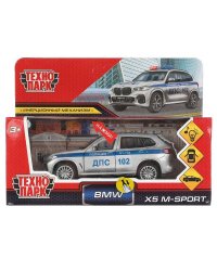 Машина металл свет-звук bmw X5 M-SPORT ПОЛИЦИЯ 12 см, двер, баг, кор. Технопарк в кор.2*36шт