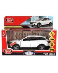 Машина металл свет-звук LADA VESTA SW CROSS 17,5 см, двери, инерц бел, кор. Технопарк в кор.2*24шт