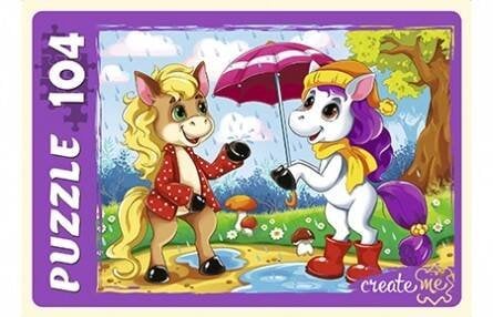 05. ПАЗЛЫ 104 элемента (Рыжий Кот) ПАЗЛЫ 104 элемента. ПОНИ ПОД ДОЖДЕМ (Арт. ПУ104-0630)