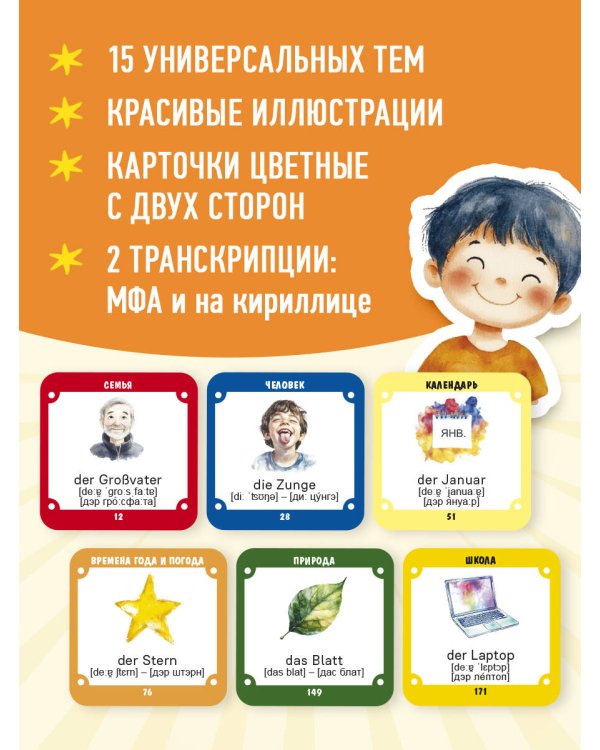 Карточки для запоминания испанских слов. Начальный уровень (набор 365 шт.)
