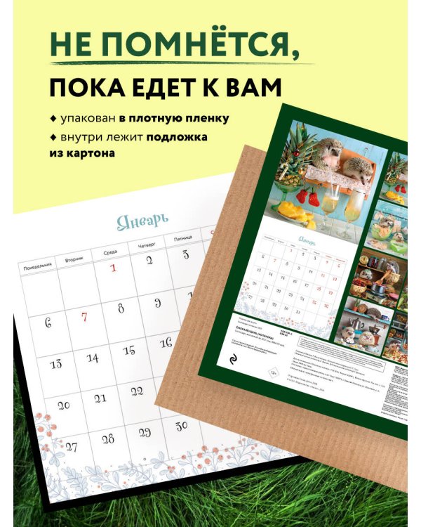 Ёжекалендарь (колбаска). Календарь настенный на 2025 год (300х300 мм)