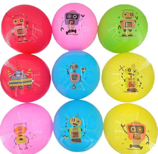 Надувной мяч  "Роботы"(22 см,цвет микс,пакет) ( Арт. GQ527-12) кратно 10