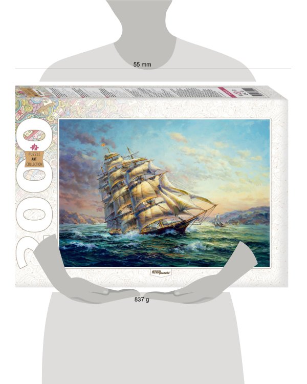 Мозаика "puzzle" 2000 "Парусник" (new)