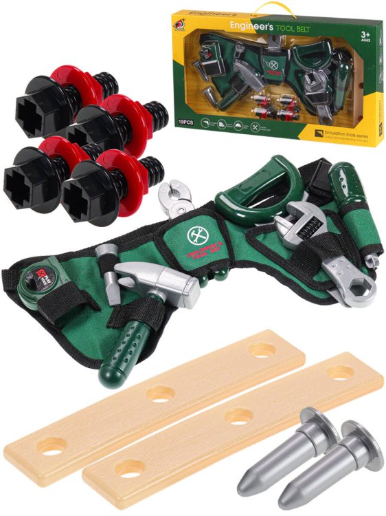 Набор инструментов(16 предм.)"Юный мастер 3"(пояс в комп.)в кор.(50,9х6,5х28,5)(арт.1900557)