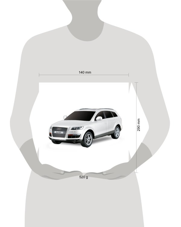 Машина р/у rastar audi q7 1:24 со светом, цвет в ассорт. в кор.