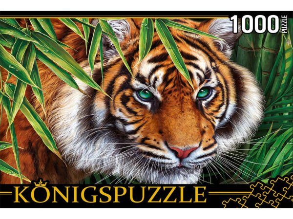 ЖИВОТНЫЕ (Рыжий Кот) 26. Konigspuzzle. ПАЗЛЫ 1000 элементов. П1000-6630 ПОРТРЕТ ТИГРА (Ф)
