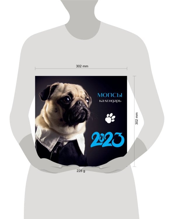 Мопсы (фото). Календарь настенный на 2023 год (300х300 мм)