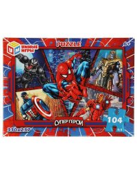 Супергерои. Пазл. 104  детали. 190х141х35 мм. Умные игры. в кор.24шт
