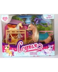 Аксессуары для кукол 29 см 2 лошади для Софии, акс, кор КАРАПУЗ в кор.2*24шт