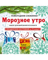 Снежинки из бумаги «Морозное утро» на скрепке (197х197 мм)
