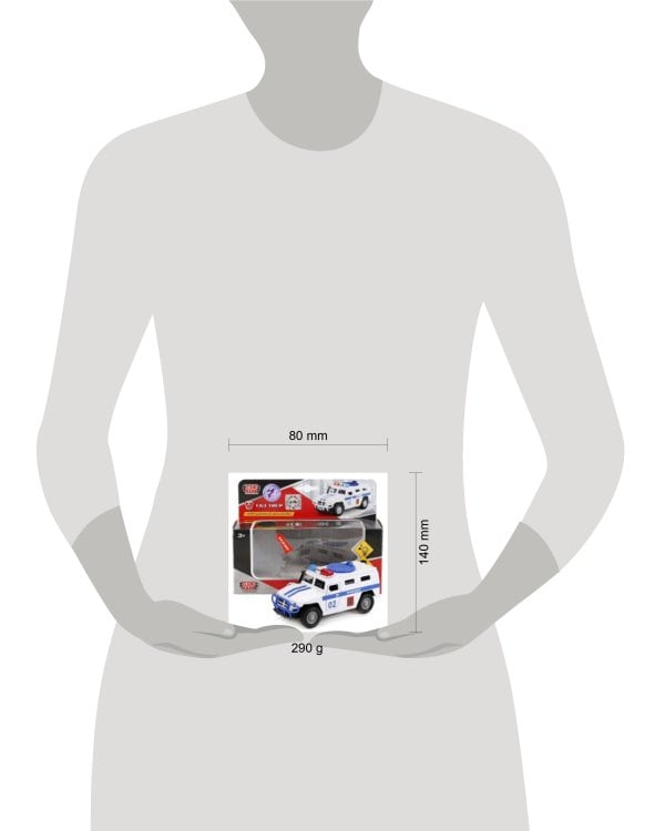 МАШИНА "ТЕХНОПАРК" МЕТАЛЛ. ИНЕРЦ. ГАЗ ТИГР ПОЛИЦИЯ 1:43, СВЕТ+ЗВУК В РУСС. КОР. в кор.2*24шт