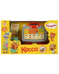 Касса ТРИ КОТА на бат. с набором продуктов ТМ "Играем вместе" (свет, звук) в русс. кор. в кор.2*9шт